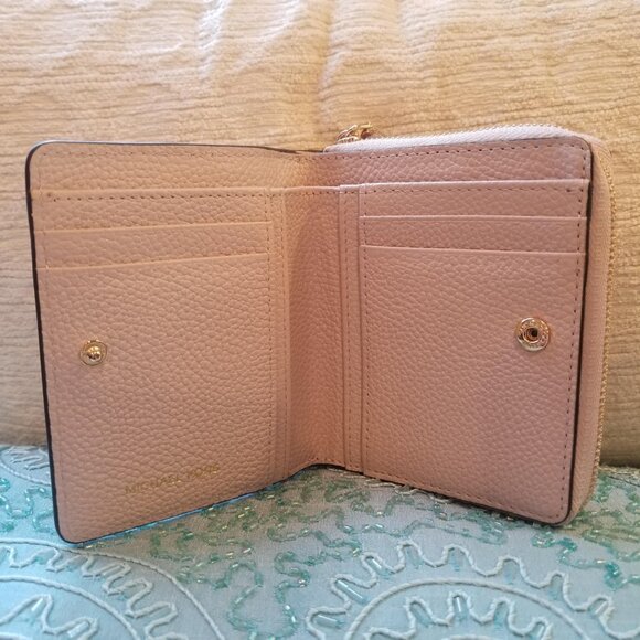 Michael Kors Zip Around Snap Wallet in Soft Pink/Gold - Picture 5 of 11